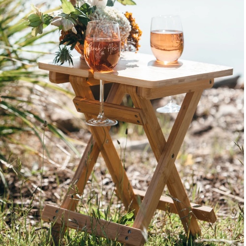 Engraved Bamboo Picnic Table